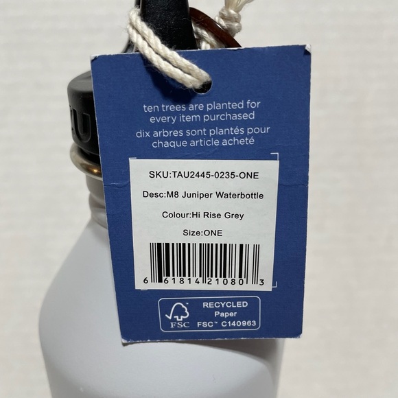 NWT Ten Tree Mizu V8 Juniper Waterbottle light grey  screw top lid - Picture 4 of 10